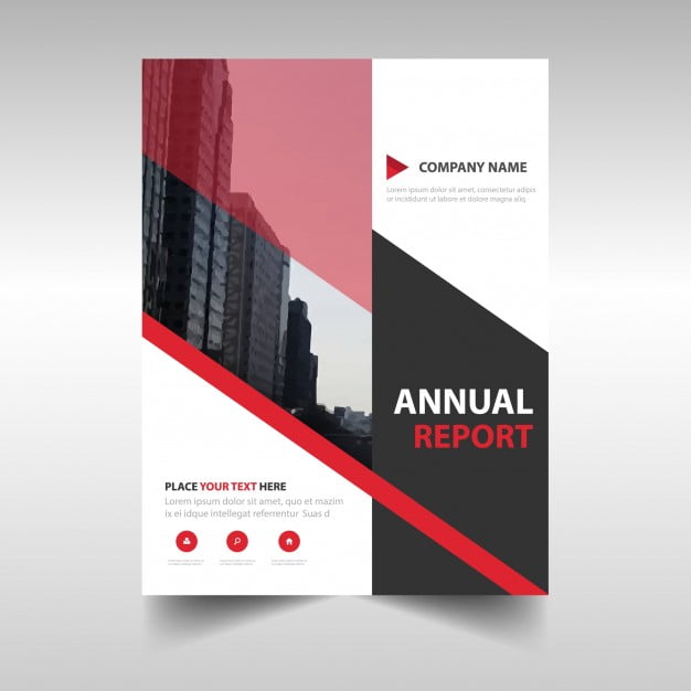 red creative abstract corporate annual report template eps corporate report template
