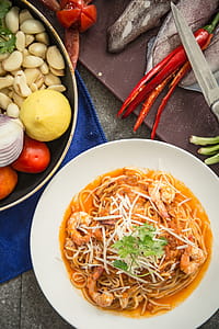 Cooked Food on White Ceramic Plate thumbnail