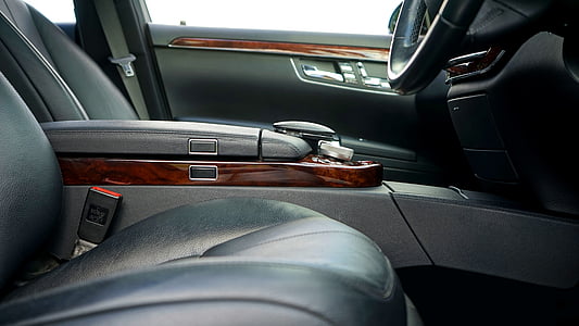 selective focus photography of black car front interior view thumbnail