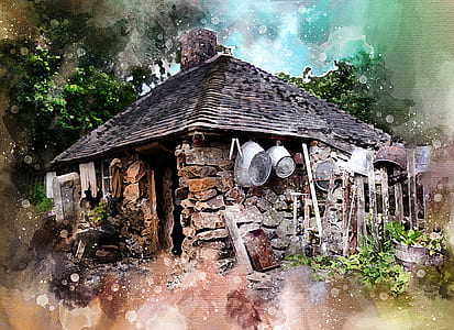 stone house near trees thumbnail