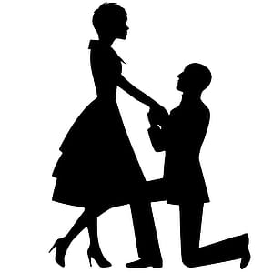 Illustration of two lovers in silhouette. thumbnail
