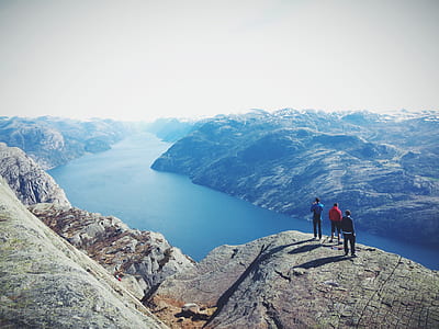 People on Top of Mountain Range thumbnail