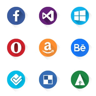 za Circle Social svg vector icon sets