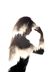 edited photo of woman and pine trees thumbnail