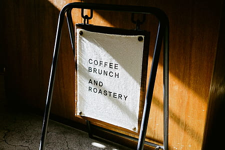 white and black coffee brunch and roastery signage thumbnail