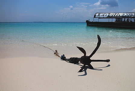 black anchor at shore thumbnail