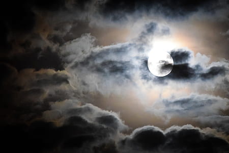 full moon and black clouds thumbnail