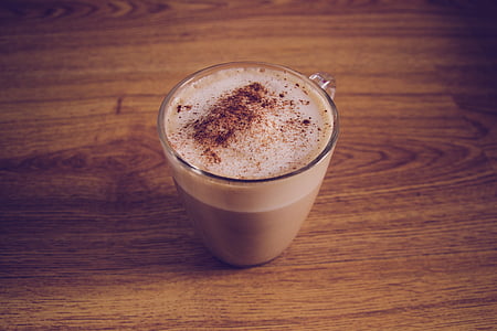 brown liquid in clear glass mug thumbnail