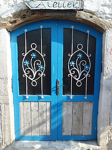 blue and gray wooden doors thumbnail