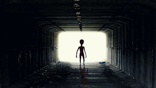silhouette of a humanoid in a tunnel thumbnail