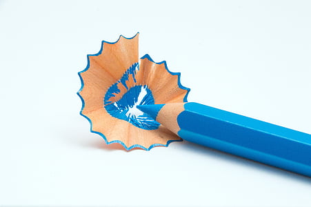 blue color pencil on white background thumbnail