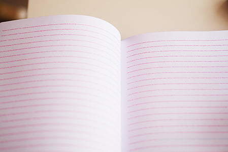 white and red ruled notebook thumbnail