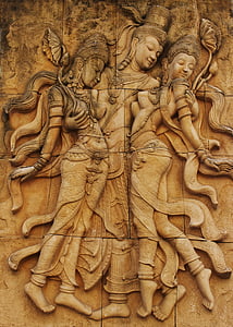 photo of three Hindu deity high relief thumbnail