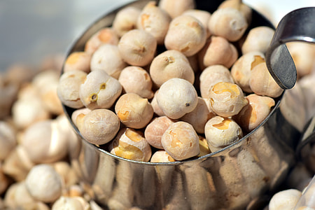 white and brown beans in gray stainless steel container thumbnail