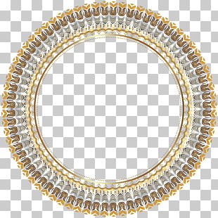 Circle frame, Round Border Frame Transparent , round brown and blue illustration PNG clipart