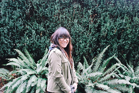 woman, garden, trees, park thumbnail