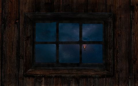 hot air balloon in front of window thumbnail