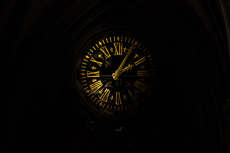 black and yellow analog clock thumbnail