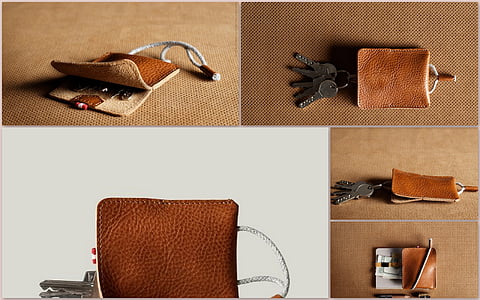 brown leather keychain collage thumbnail