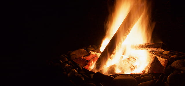 Bonfire With Black Background thumbnail