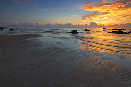 sea, dawn, landscape, nature thumbnail
