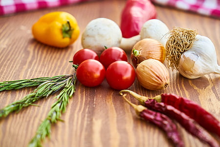 onion and garlic on table thumbnail