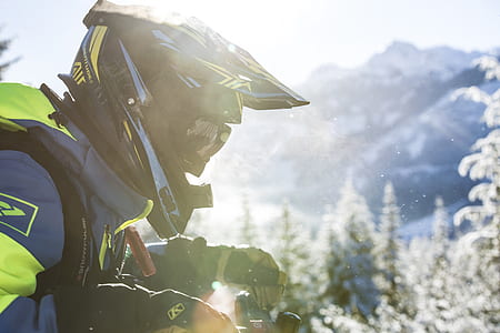 snow, light, landscape, man thumbnail