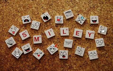gray animal-printed smiley scrabble tiles thumbnail