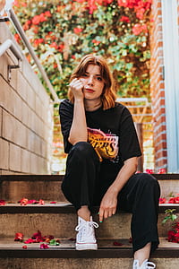 woman sitting on stair thumbnail