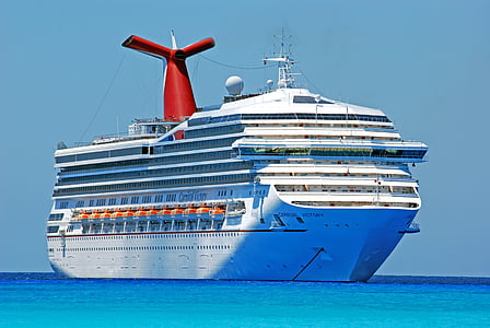 white and red Carnival cruise ship thumbnail