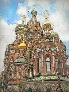 St. Basil Cathedral, Moscow Russia painting thumbnail