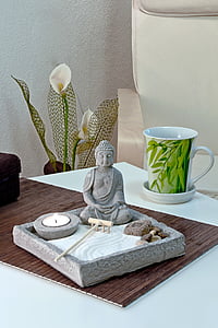 Buddha figurine on table thumbnail
