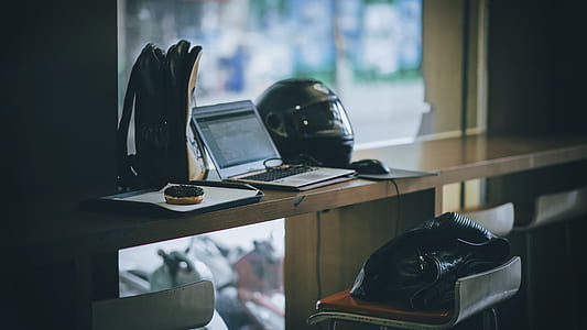 Gray Laptop Near Black Full-face Helmet thumbnail
