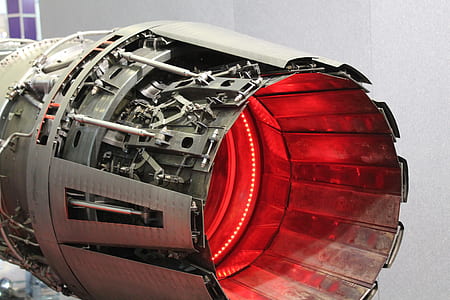 close up photography of gray plane engine thumbnail