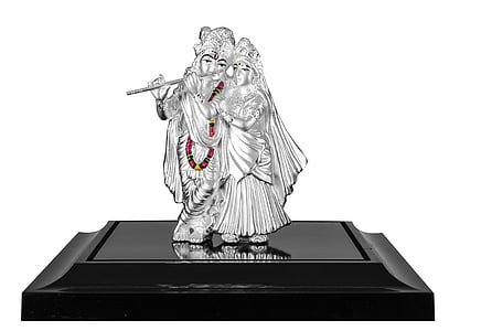 silver figure of man and woman table decors thumbnail