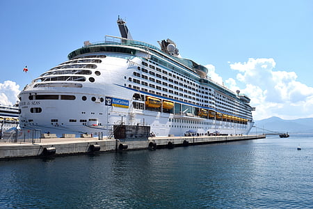 white cruise ship on dock thumbnail