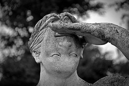 grayscale photography of edited statue thumbnail