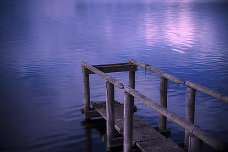 gray wooden dockside beside body of water thumbnail