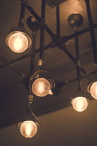 black and gray pipe chandelier thumbnail