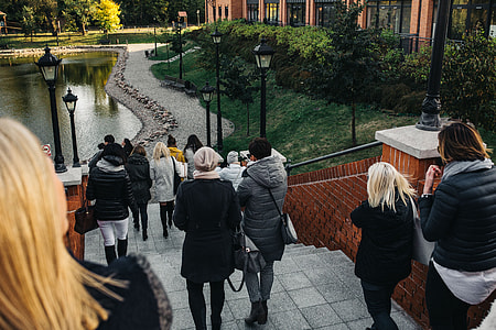 Group of people sightseeing in the city thumbnail
