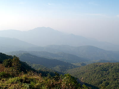 mountains, nature, sky, forest thumbnail