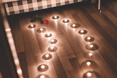 Romantic Candles as a Pathway in a Bedroom thumbnail
