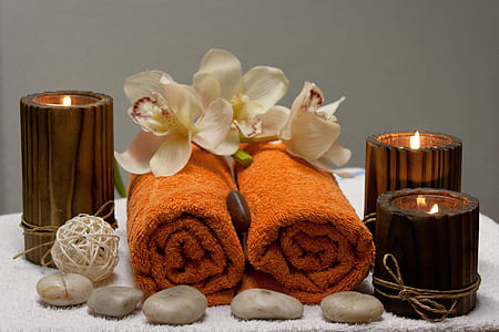 brown spa towels thumbnail