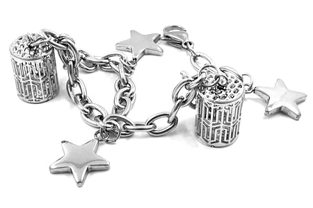 silver-colored charm bracelet thumbnail