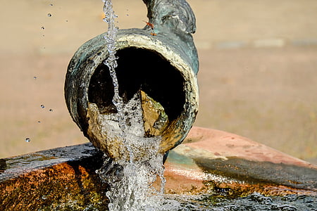 fountain, krug, water jug, water jet, drop of water thumbnail