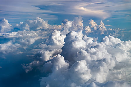 birds eye photo of white clouds thumbnail