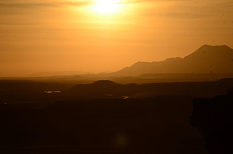 silhouette of mountain during sunset thumbnail