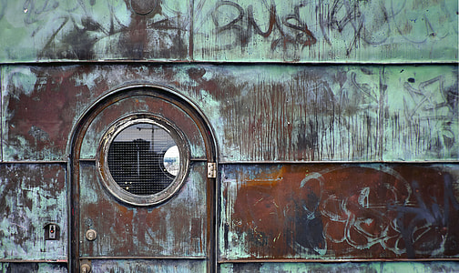 Ageing, door, graffiti, wall thumbnail
