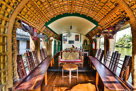 wooden table between benches thumbnail