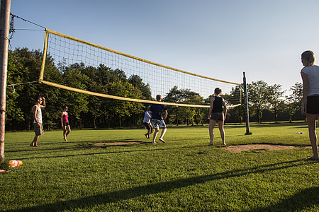 people plays volleyball during daytime thumbnail